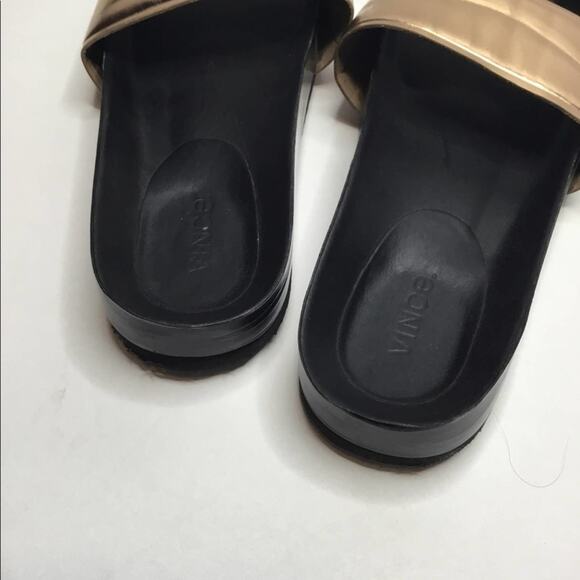 Vince Gold Metallic Westcoast Slide Sandals 8 - Picture 3 of 7
